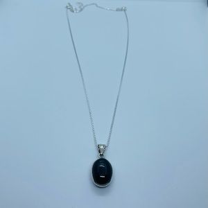 925 sterling silver black star diopside necklace